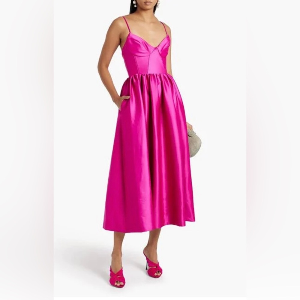 Nicholas Pink Satin Misty Dress - Size 2